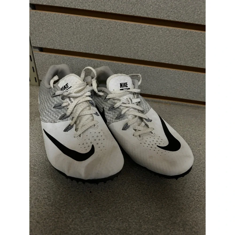 Nike Zoom Rival S 8 Track Spikes White Grey‎ Black Mens 7.5 806554-110